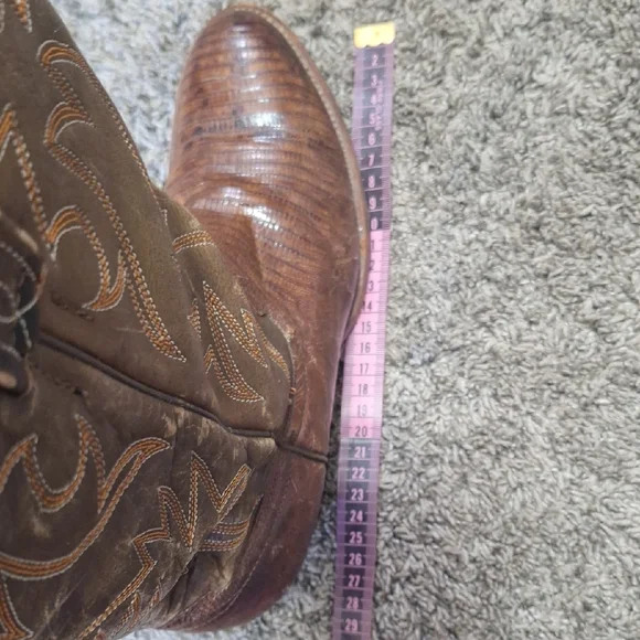 Wrangler W.B. Masterson Leather Snake Lizard Western Cowboy Boots-8D/11 - Picture 12 of 14